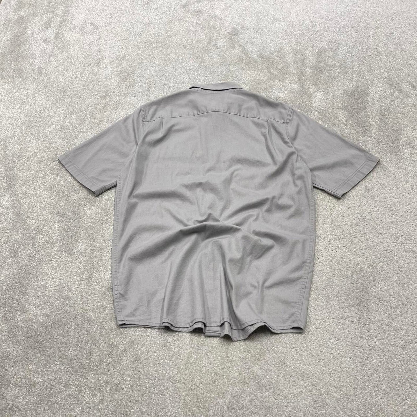 Y2K Wrangler short sleeeve shirt grey Workwear style button down summer shirt