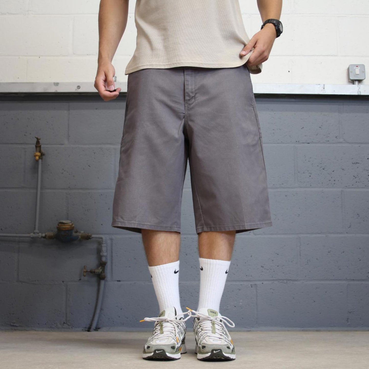 Baggy Grey Dickies carpenter shorts W38