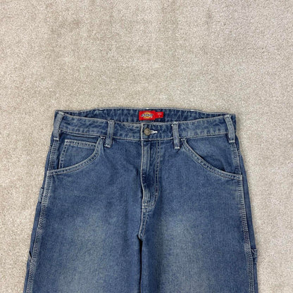 Dickies carpenter jeans size 5 W30L32 loose blue denim cargo skater style jeans