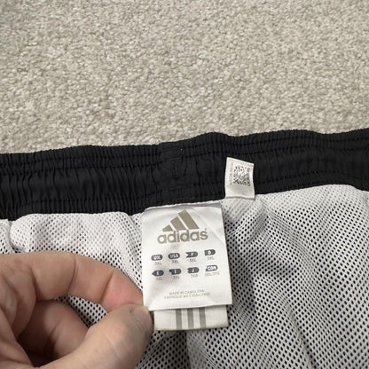 Y2K baggy Adidas tracksuit bottoms black 3XL Embroidered logo, pockets, drawstring waist