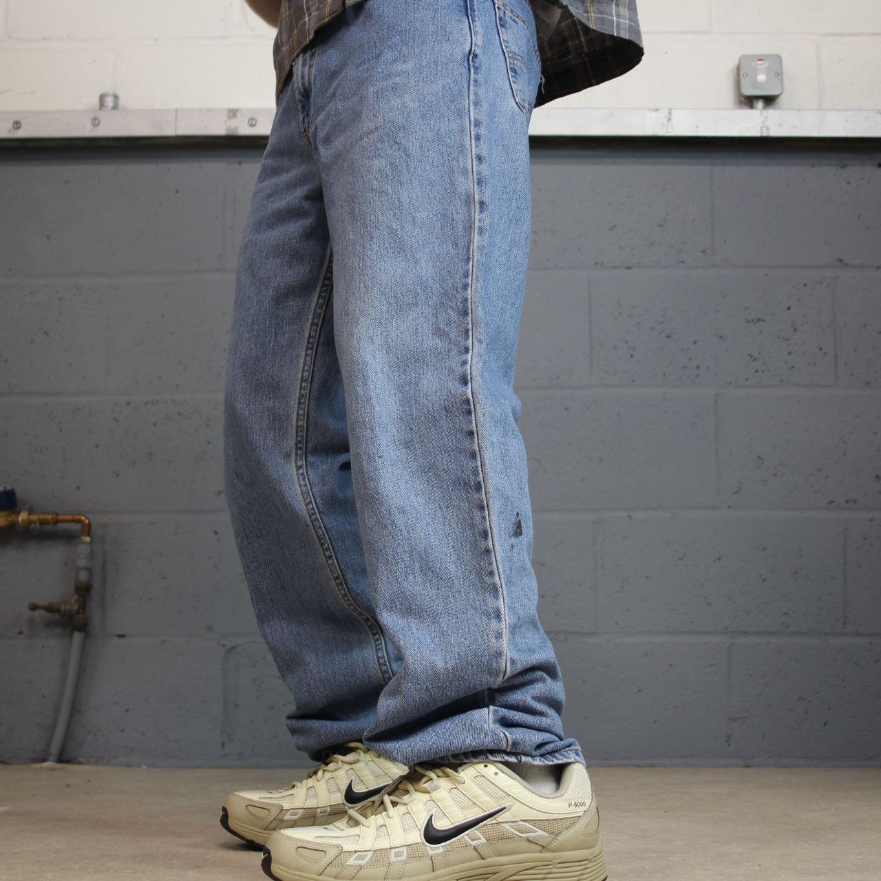 Levi’s 550 jeans Y2K blue relaxed denim Levi’s loose leg 2000s style pants red tab logo