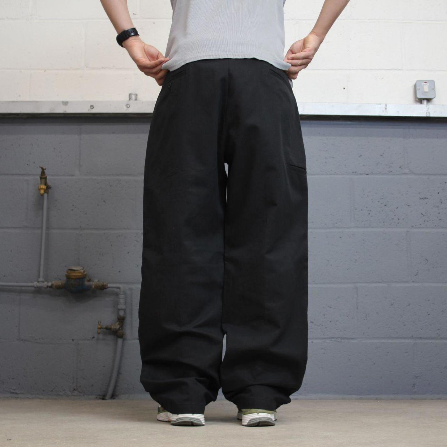 Baggy Dickies double knee pants W40 L32 black loose twill chino style skater pants