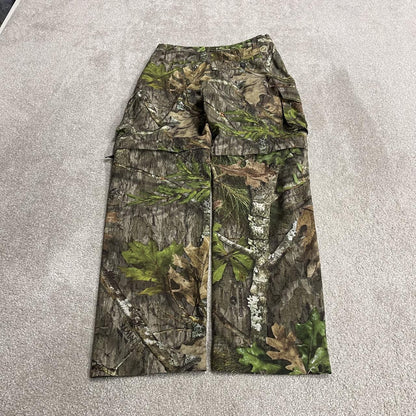 Mossy Oak convertible camo cargo pants shorts S green Magellan lightweight hiking zip off legs