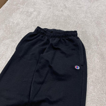 Y2k Champion sweatpants joggers Small cuffed black Straight fit embroidered tracksuit bottoms