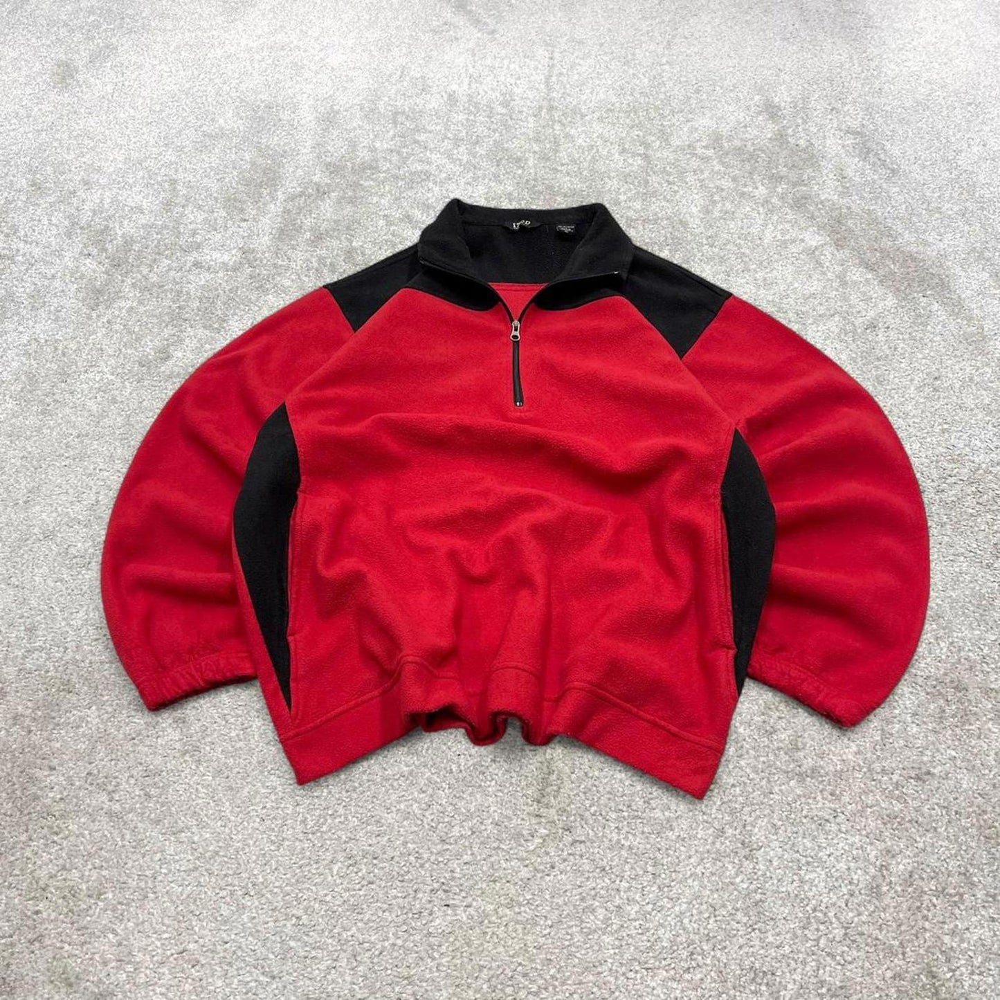 00s Izod technical fleece XL Men's Red y2k style 1/4 zip autumn pull over Sportswear