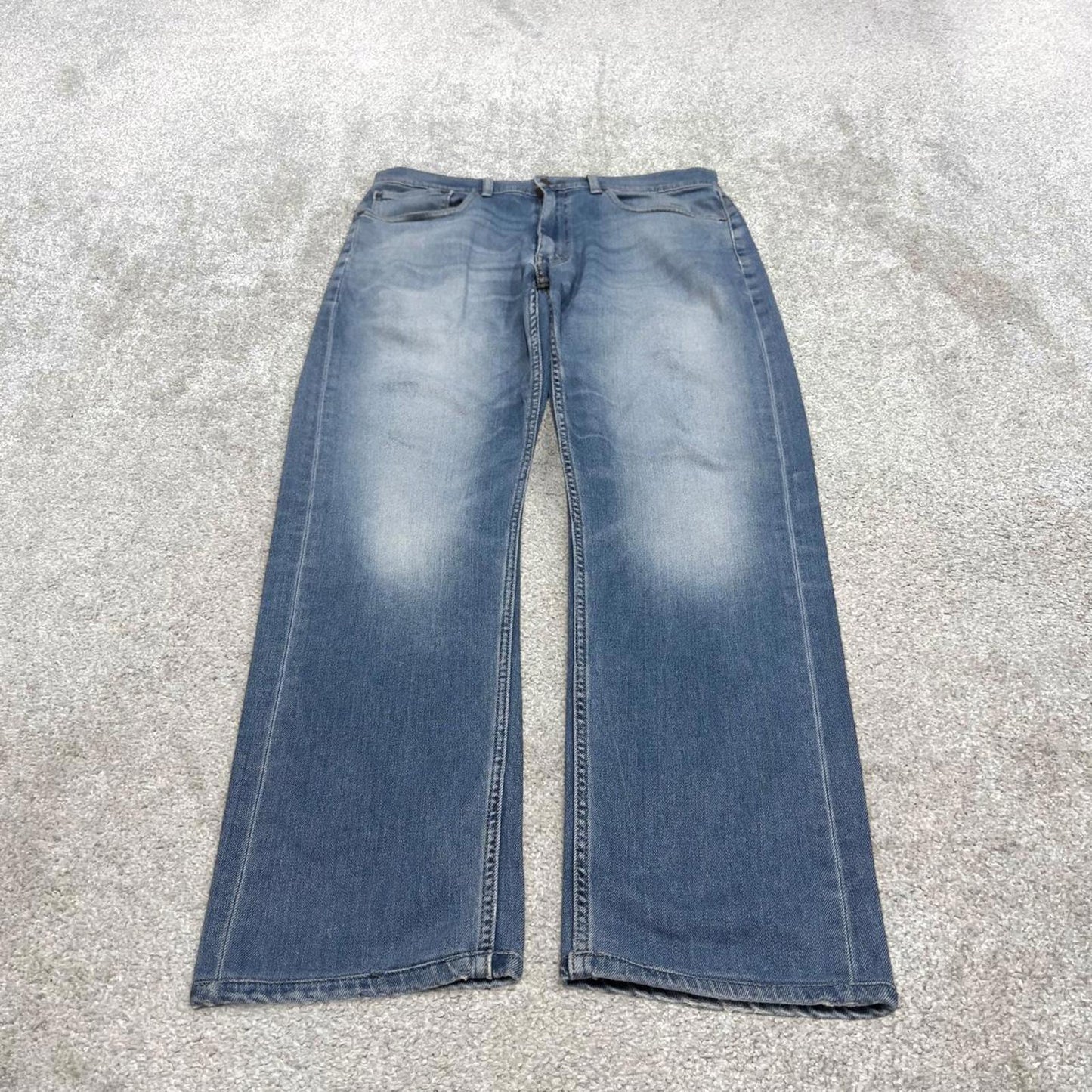 Blue Levis 505 jeans W36L30 straight leg y2k style pants red tab logo