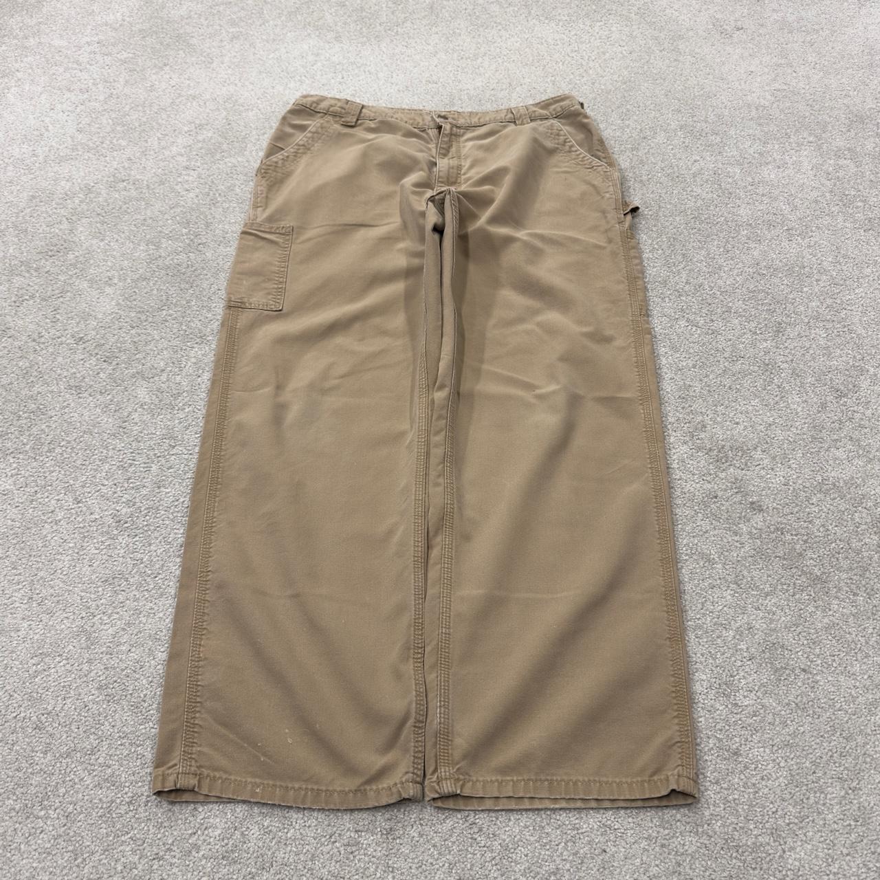 Tan baggy vintage Carhartt carpenter pants y2k Loose leg 2000s skater style workwear
