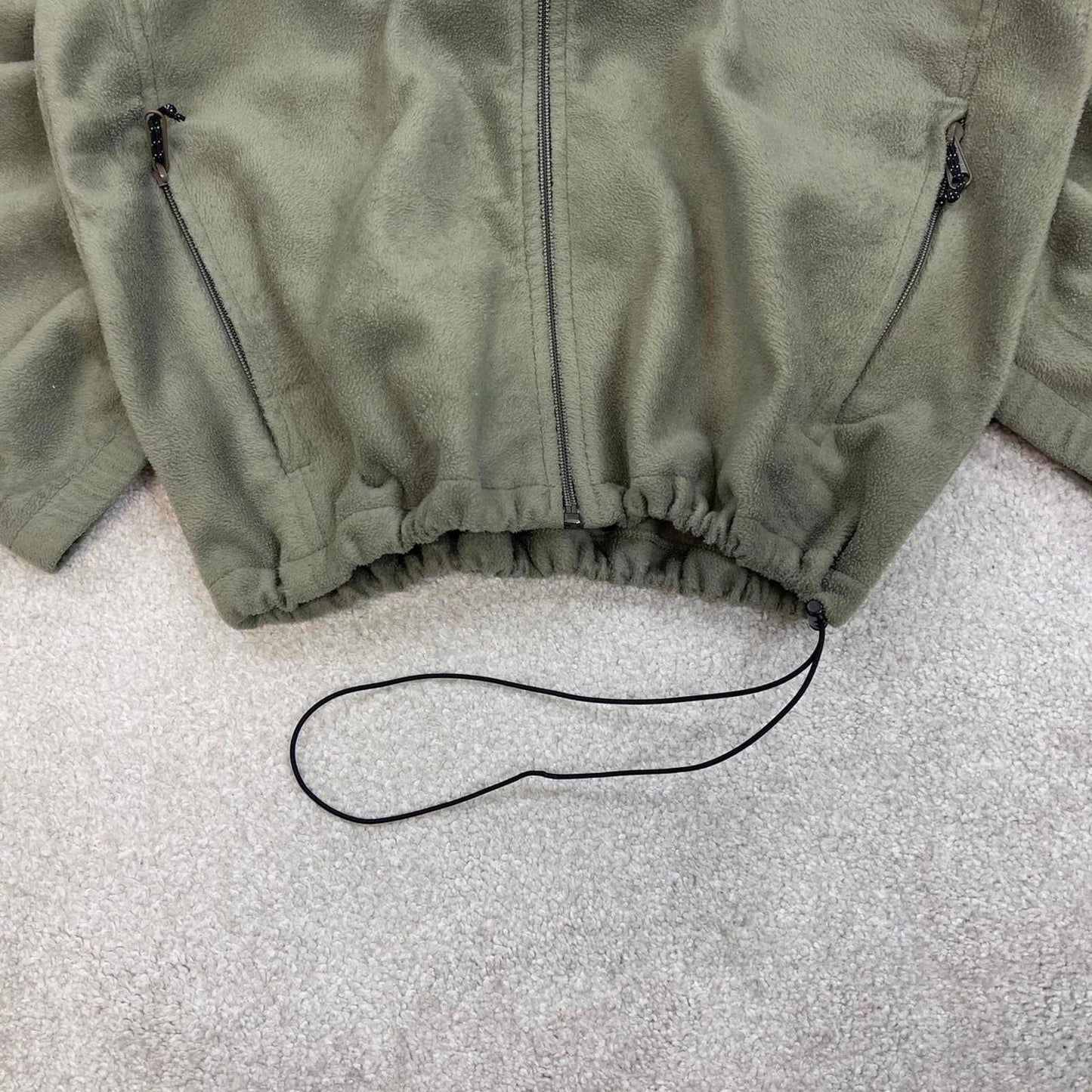 Khaki Columbia technical zip up fleece Large y2k style autumn adjustable waist
