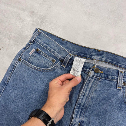 Blue Carhartt jeans W38L32 vintage 90s skater style relaxed fit loose 5 pocket pants