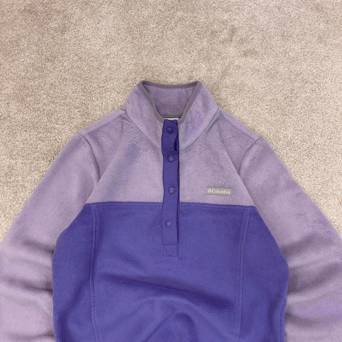 Purple Womens Columbia technical snap t fleece Small y2k style autumn