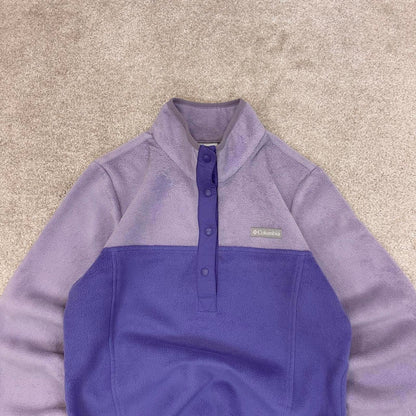 Purple Womens Columbia technical snap t fleece Small y2k style autumn