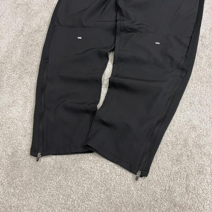 Y2k Adidas tracksuit bottoms black Lightweight drawstring track pants print logo and stripes