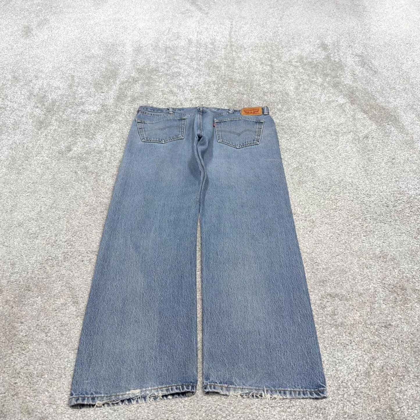 Y2k Levi's 505 jeans straight leg blue denim Loose 90s skater style pants red tab logo