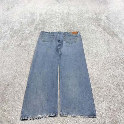 Y2k Levi's 505 jeans straight leg blue denim Loose 90s skater style pants red tab logo