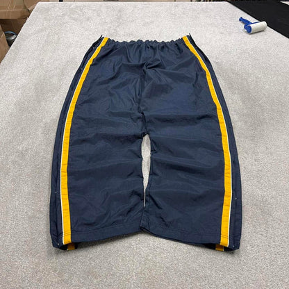 Y2k baggy Champion tracksuit bottoms navy Wide leg track pants embroidered logos popper legs
