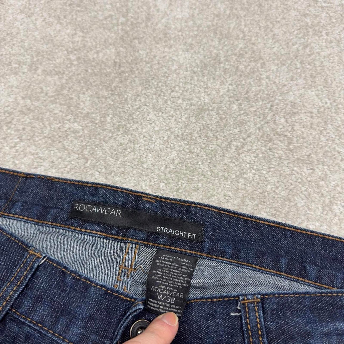 Y2K Rocawear jeans straight leg blue Denim embroidered skater style pants