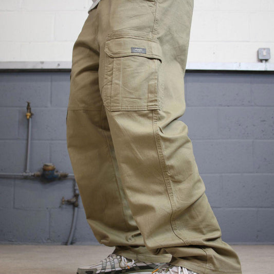 Wrangler cargo pants skater workwear W36L32 Khaki loose y2k carpenter trousers casual streetwear USA
