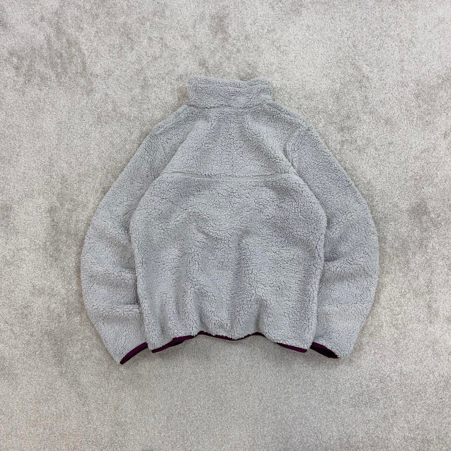 Grey Columbia technical fleece full zip deep high pile Large Women's y2k style autumn teddy bear