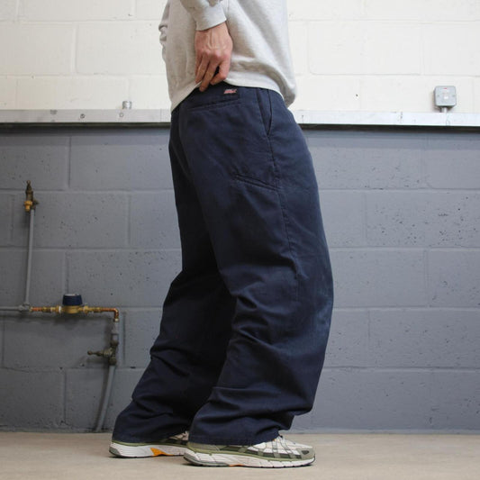 Baggy Dickies carpenter work pants navy W42L32 Wide leg chino style skate trousers