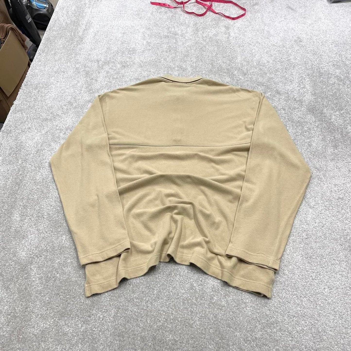 00s Nautica knit 1/4 zip polo embroidered XL men's beige knitted pull over y2k 90s style