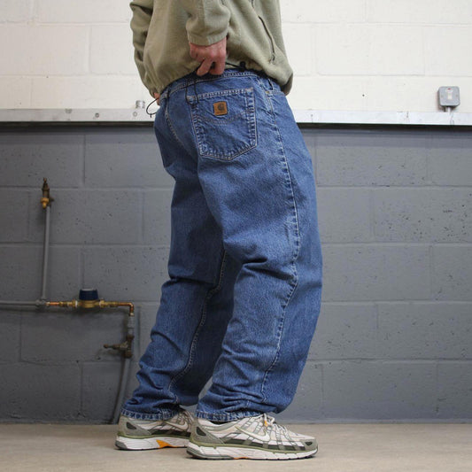 Vintage Y2K Carhartt denim jeans blue Loose straight leg skate style workwear pants