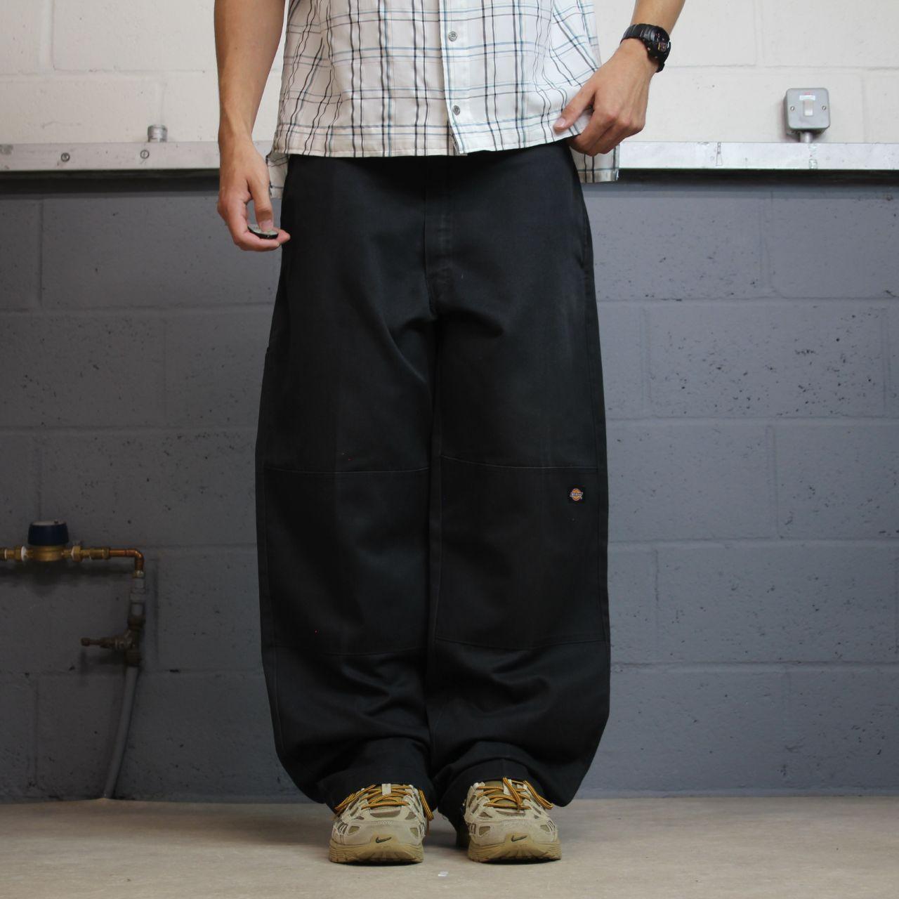 Dickies baggy double knee pants y2k black Loose fit wide-leg chino surfer skate trousers