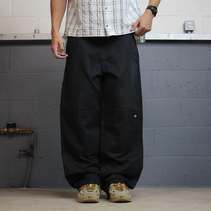 Dickies baggy double knee pants y2k black Loose fit wide-leg chino surfer skate trousers