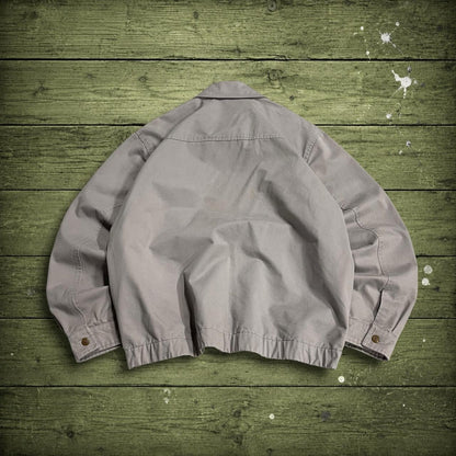 Y2K Quiksilver harrington jacket embroidered Large men's grey Surf bomber style