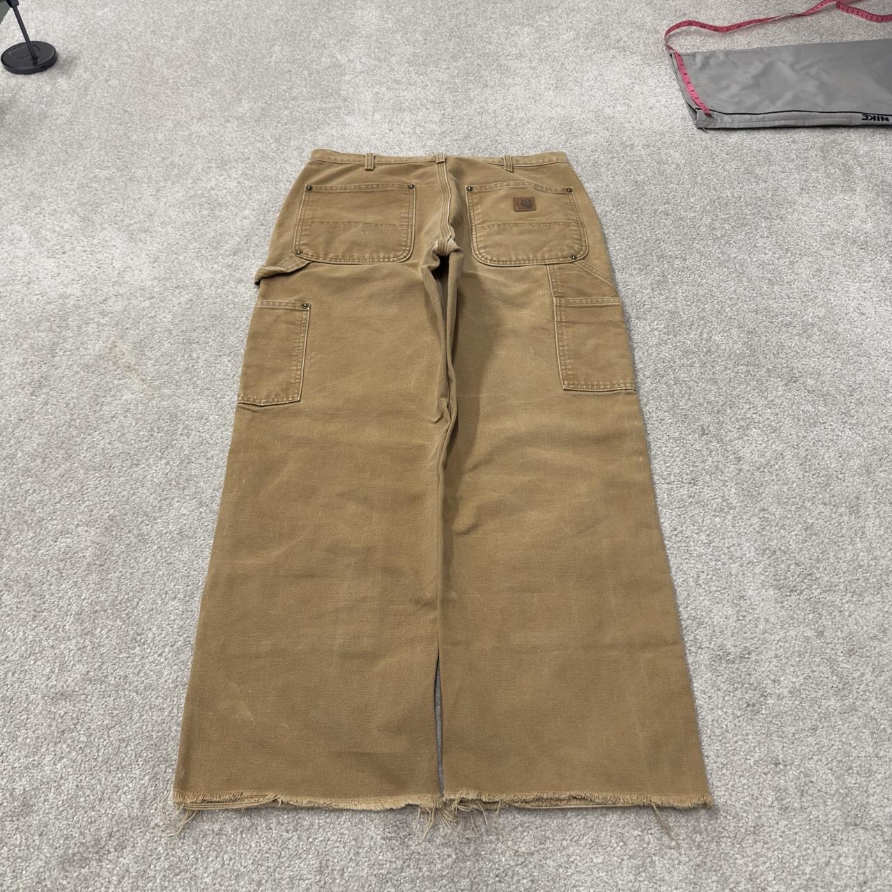 Y2K Carhartt double knee carpenter jeans tan Loose leg canvas skate style workwear cargo pants