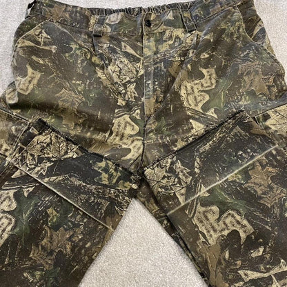 Vintage camo cargo pants khaki Loose floaty camouflage Y2K hunting trousers