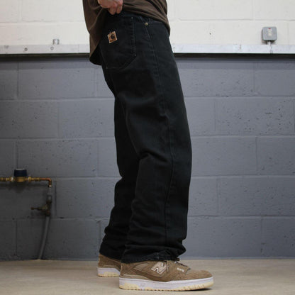 Black Carhartt jeans loose work pants 100% cotton denim skate style workwear pants