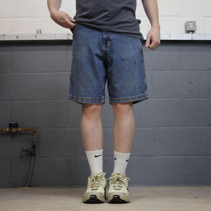 Denim cargo shorts y2k carpenter blue Loose Full Blue skater cargo surf jorts