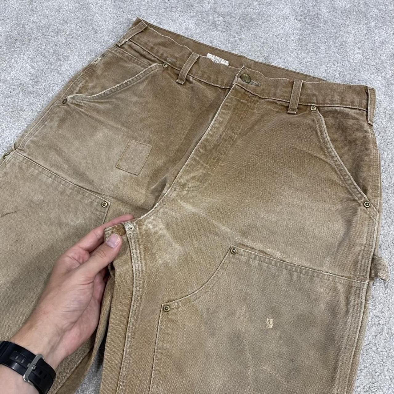 Carhartt carpenter shorts double knee tan Long canvas skater style cargo work jorts