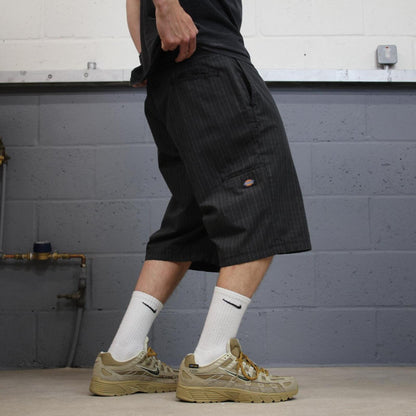 Dickies baggy checkered shorts carpenter black grey Check surf style skater shorts long leg