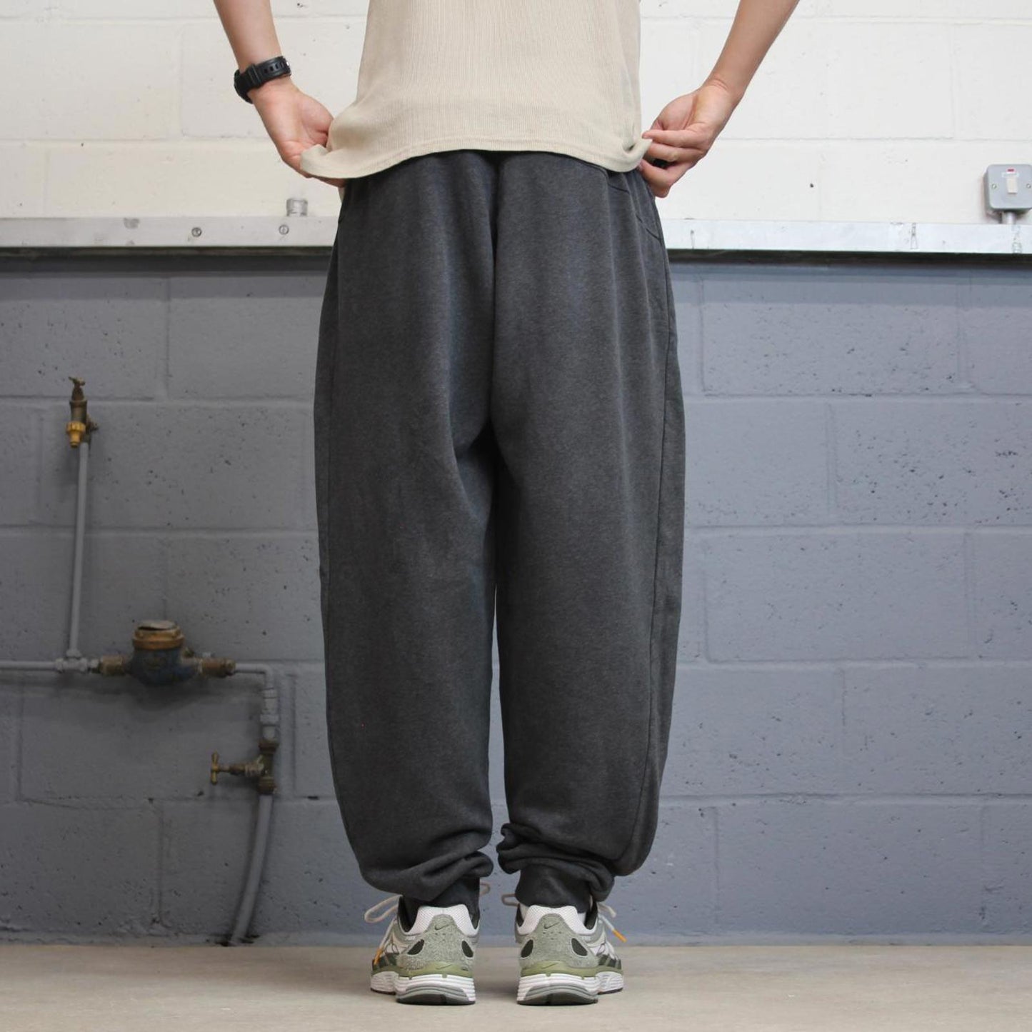Y2k Puma tracksuit bottoms XXL men's grey joggers sports gym wear casual streetwear trackies comfort