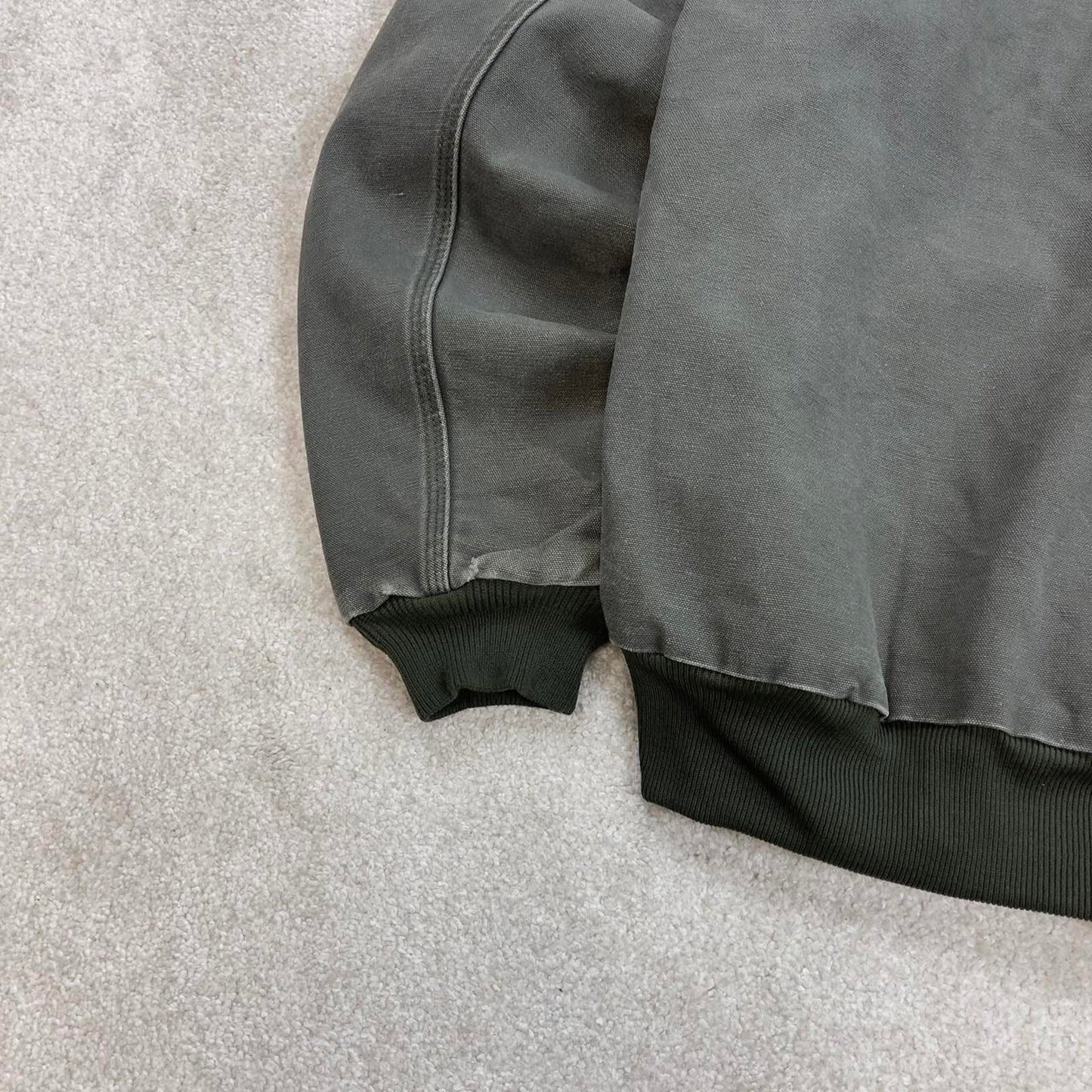 Vintage Green Carhartt hooded active jacket Large technical canvas 90s style skater bomber