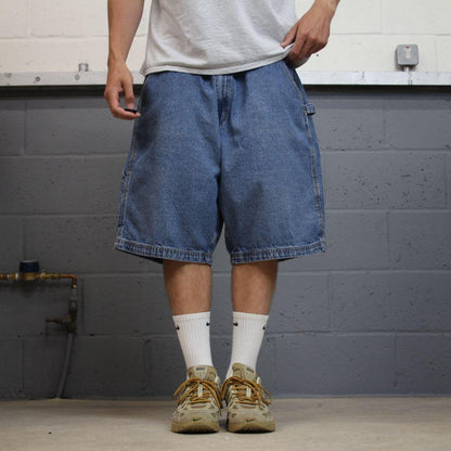 Y2K baggy denim shorts carpenter blue Loose RK Brand skater style cargo surf jorts