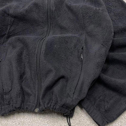 00s Columbia technical fleece L women's black full zip up y2k style autumn adjustable waist