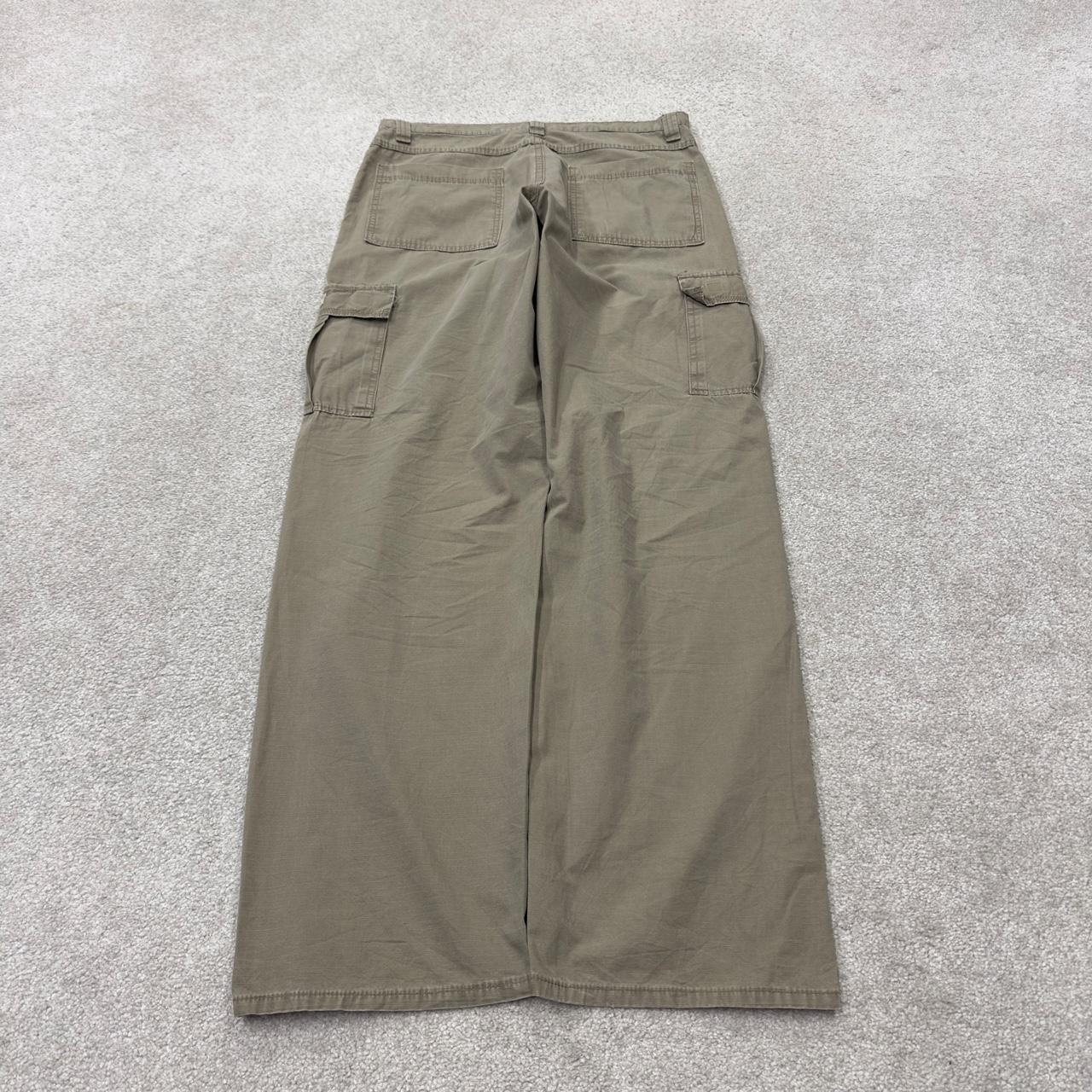 Baggy Wrangler cargo pants y2k khaki W32L34 Loose leg 2000s style skater work pants