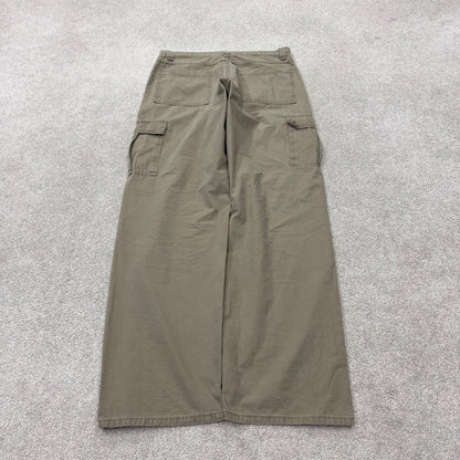 Baggy Wrangler cargo pants y2k khaki W32L34 Loose leg 2000s style skater work pants