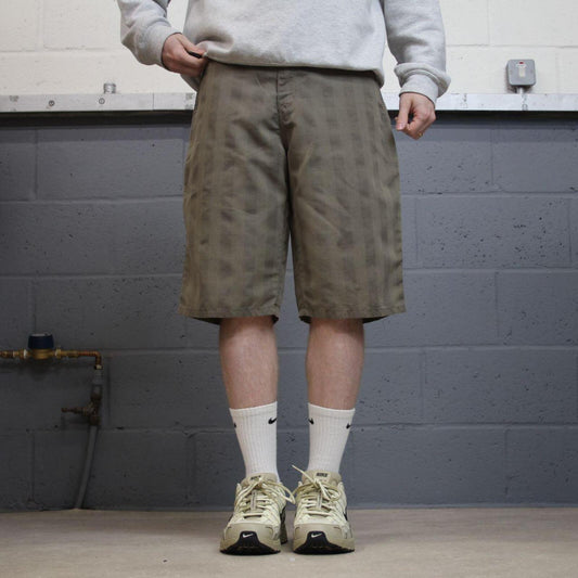 Dickies baggy checkered carpenter shorts khaki Twill chino skater style shorts loose long leg