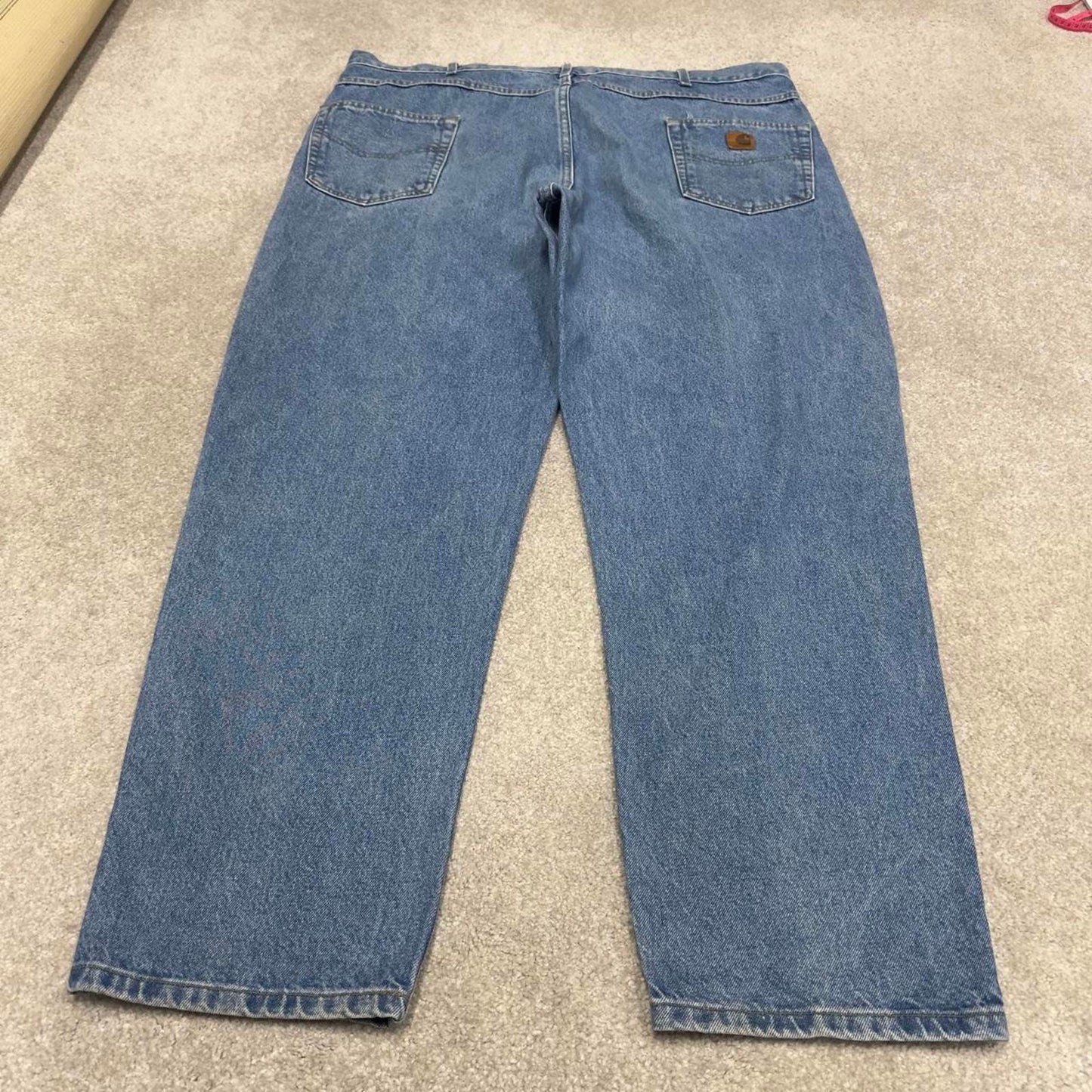 Vintage Carhartt jeans 90s skater style W46L32 blue denim 5 pocket workwear jeans 100% cotton