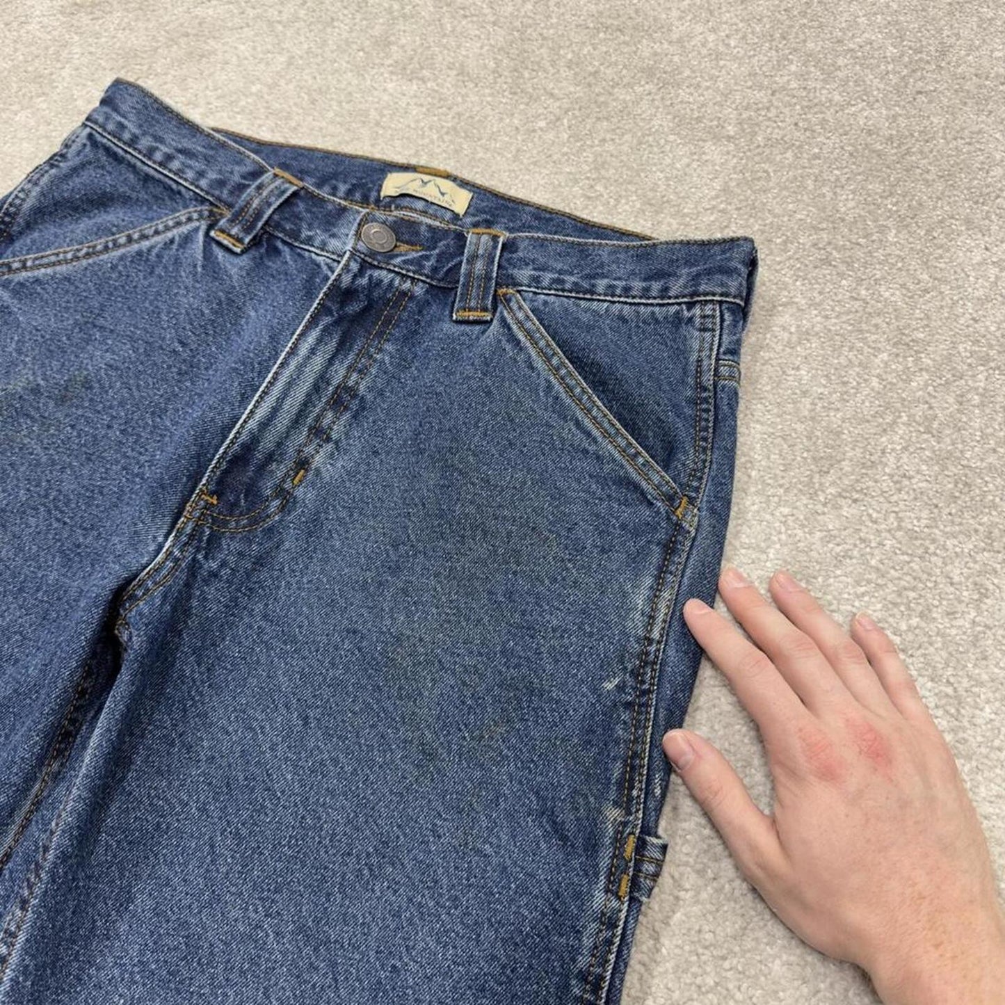 Denim Y2K carpenter shorts blue Blue Mountain cargo skater style surf jorts