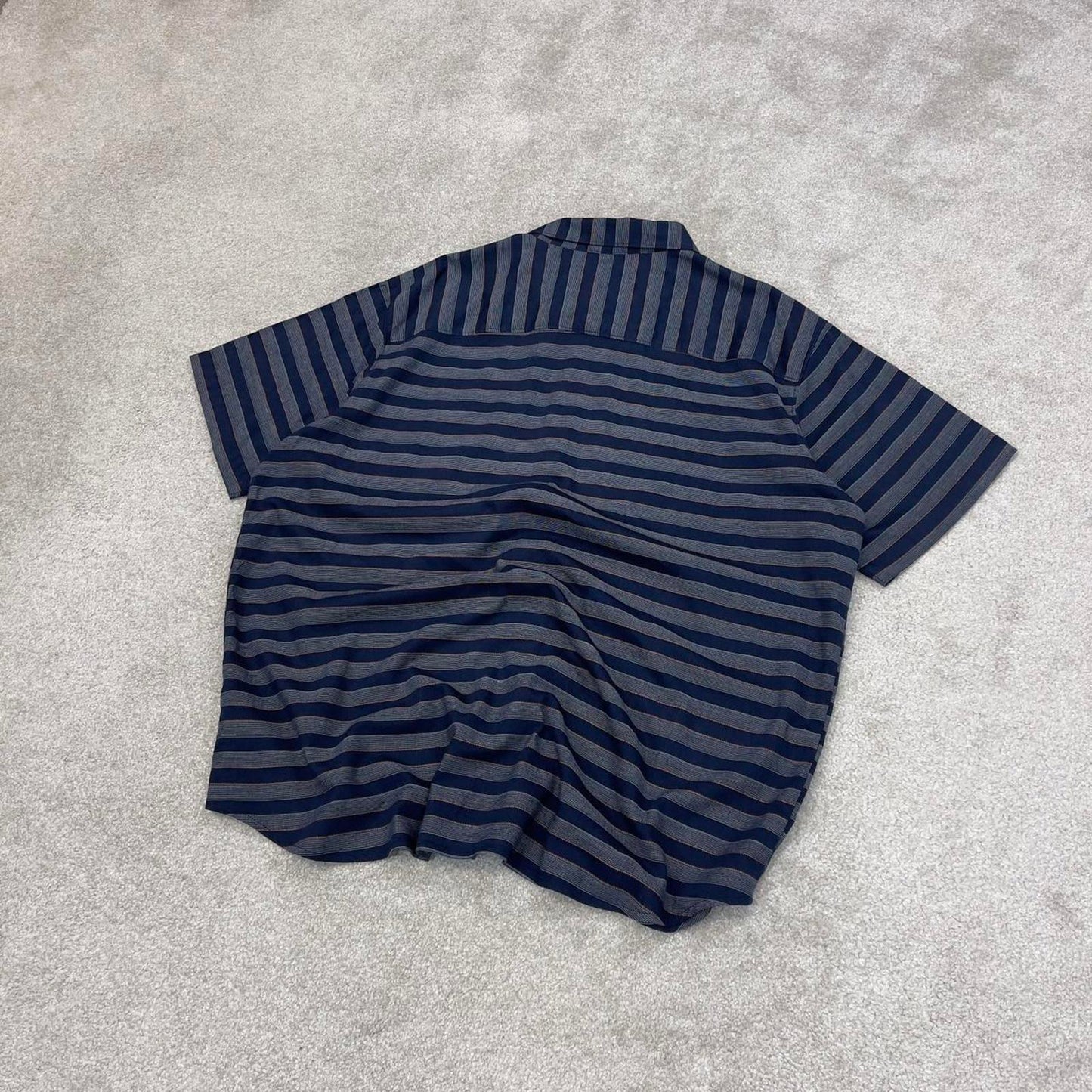 Blue striped Columbia technical shirt XXL men's short sleeve button up autumn y2k style