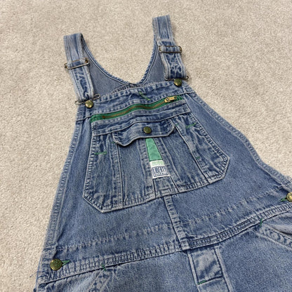 Vintage liberty dungarees 00s denim overalls blue Patch logo and adjustable straps