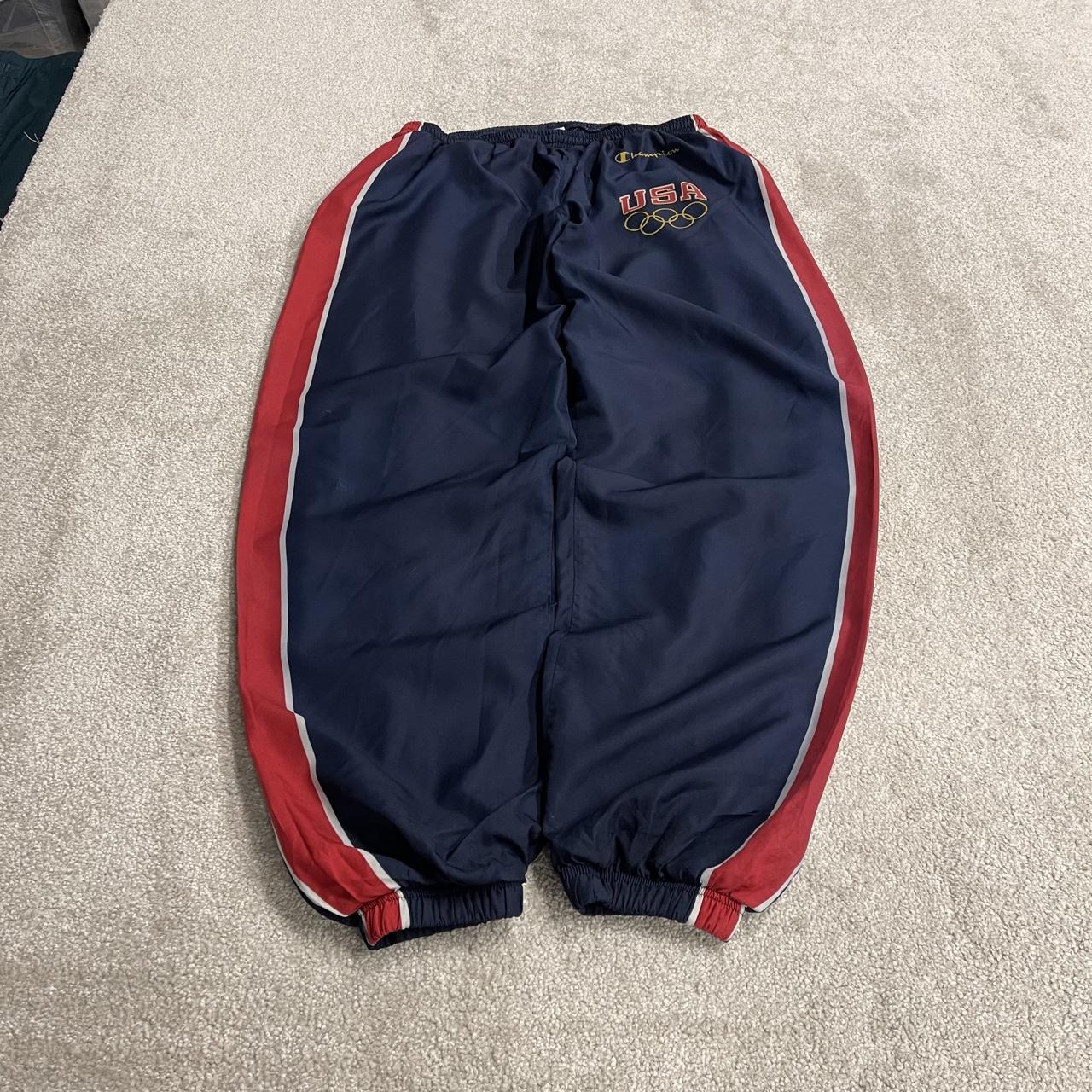 Vintage Champion USA Olympics baggy tracksuit bottoms navy XL