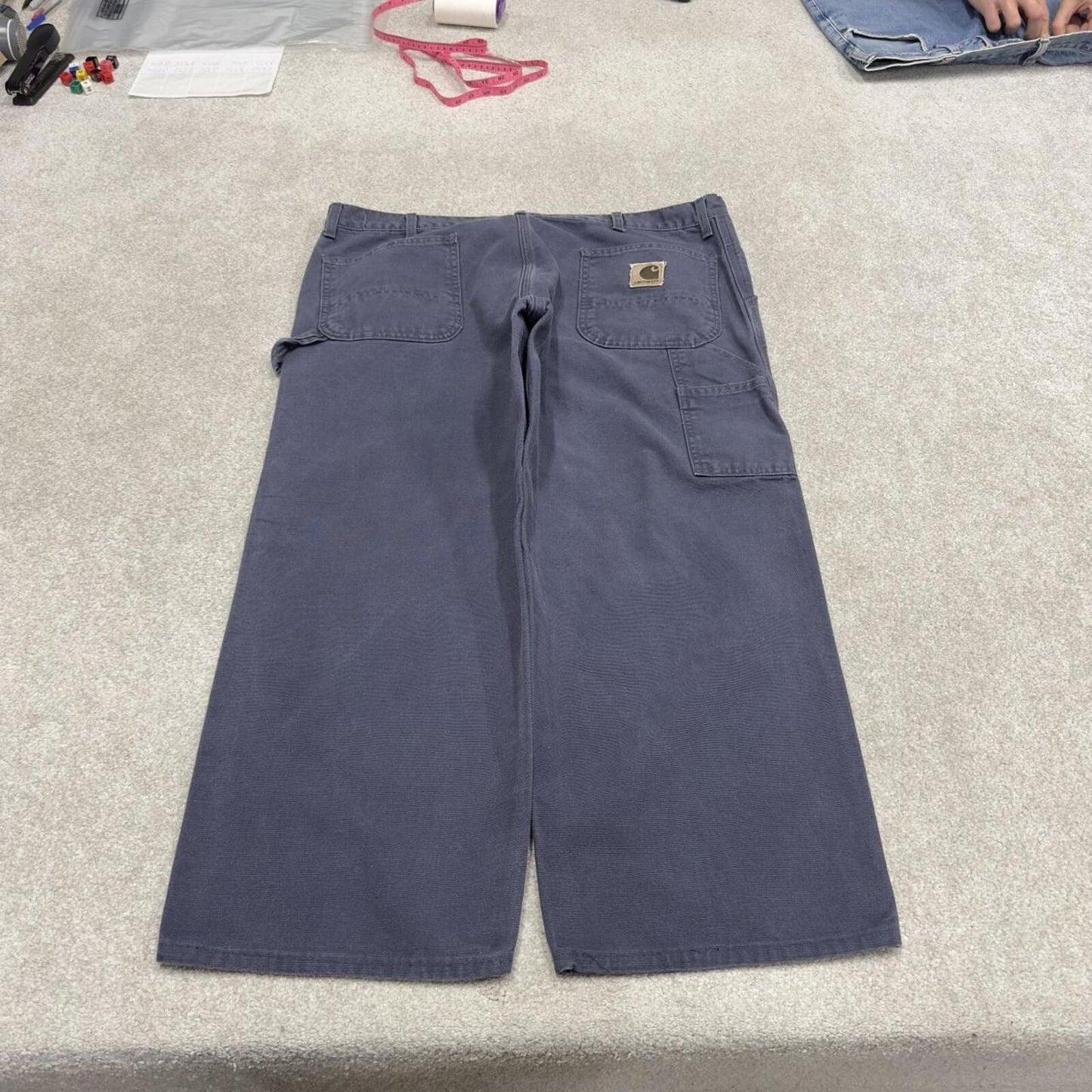 Carhartt carpenter jeans wide leg navy Loose leg skate style carpenter work pants