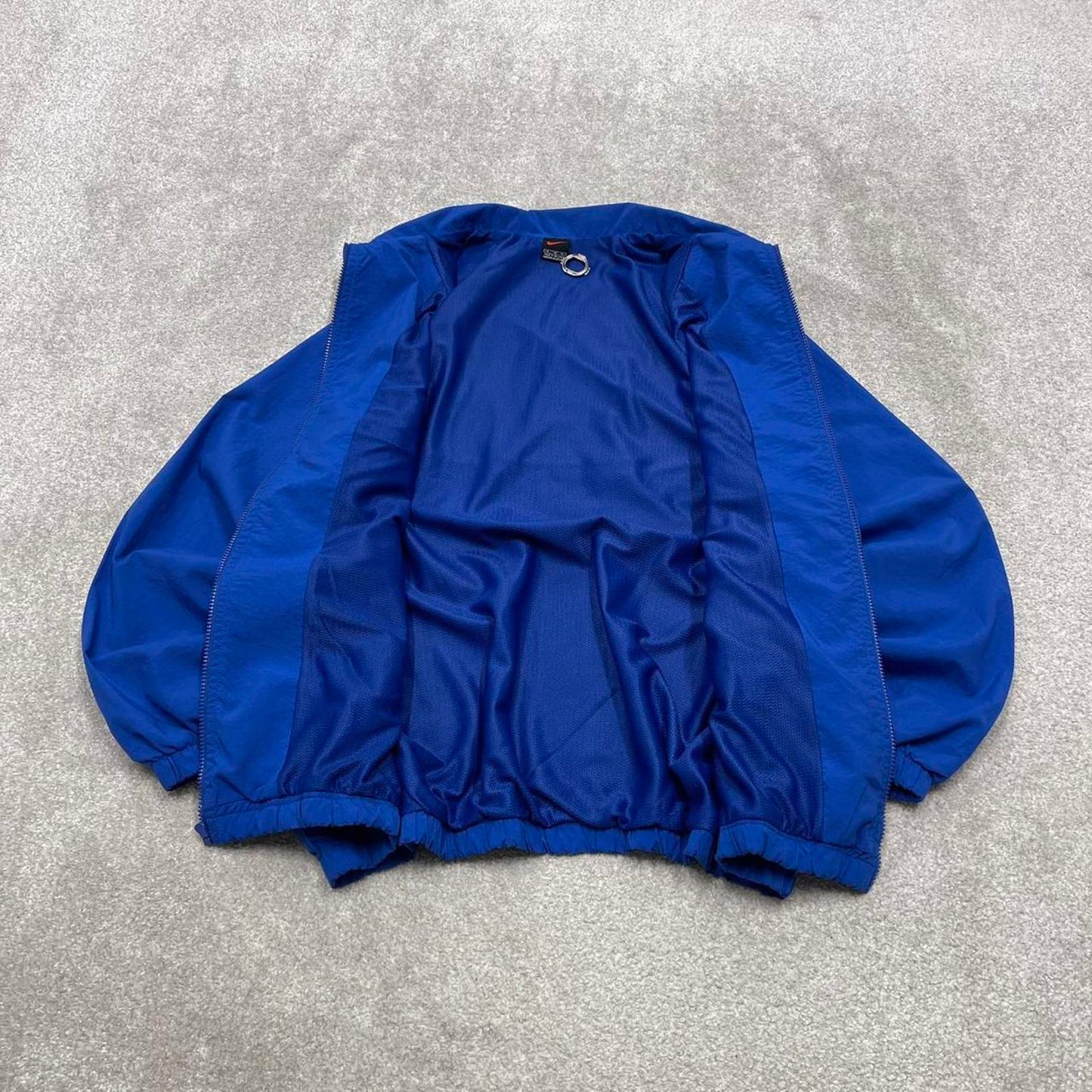 Vintage 00s Nike jacket y2k style XL men's blue full zip windbreaker coat embroidered technical