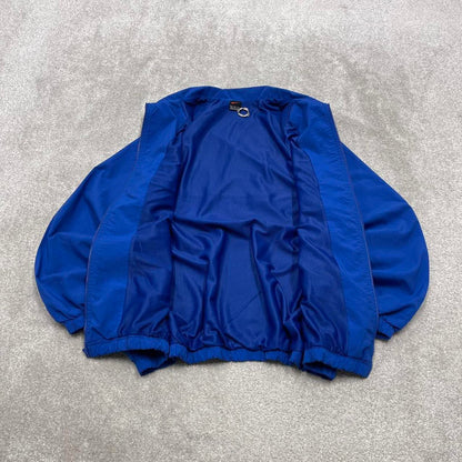 Vintage 00s Nike jacket y2k style XL men's blue full zip windbreaker coat embroidered technical