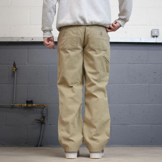 Y2K vintage carhartt carpenter pants khaki Relaxed fit canvasy skate style workwear cargo pants